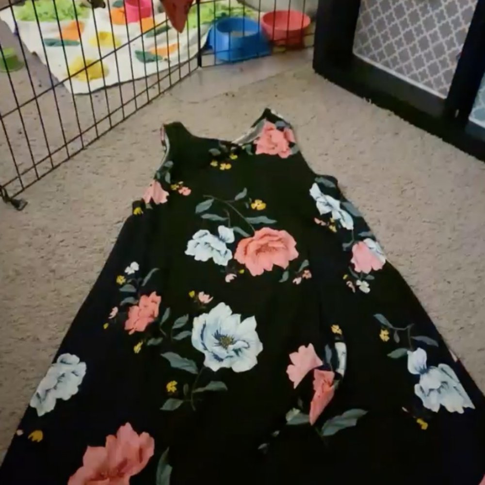 Floral Black Dress